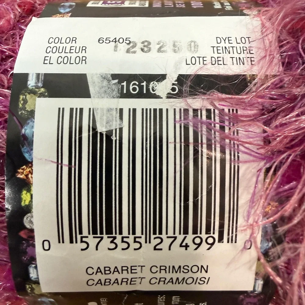 Y2K Bernat Bling Bling Yarn Cabaret Crimson Bulky Knit Crochet Craft 50g 90 yrds